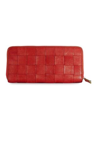 Check leather wallet poppy red DRAGON DIFFUSION | 8018DGS5MATPOPPYRED